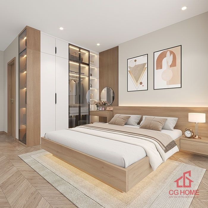 Mẫu Nội Thất Phòng Ngủ Con Trai Có Bàn Làm Việc