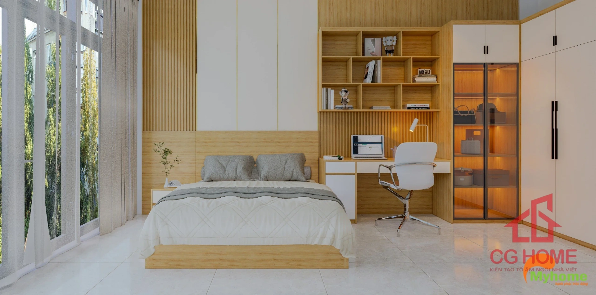 ảnh mô tả CBPN002 combo nội thất phòng ngủ 22m2 (1)