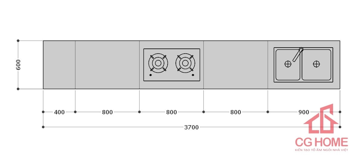 kích thước tủ bếp IAI37