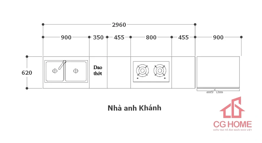 kích thước bếp IAI296TL
