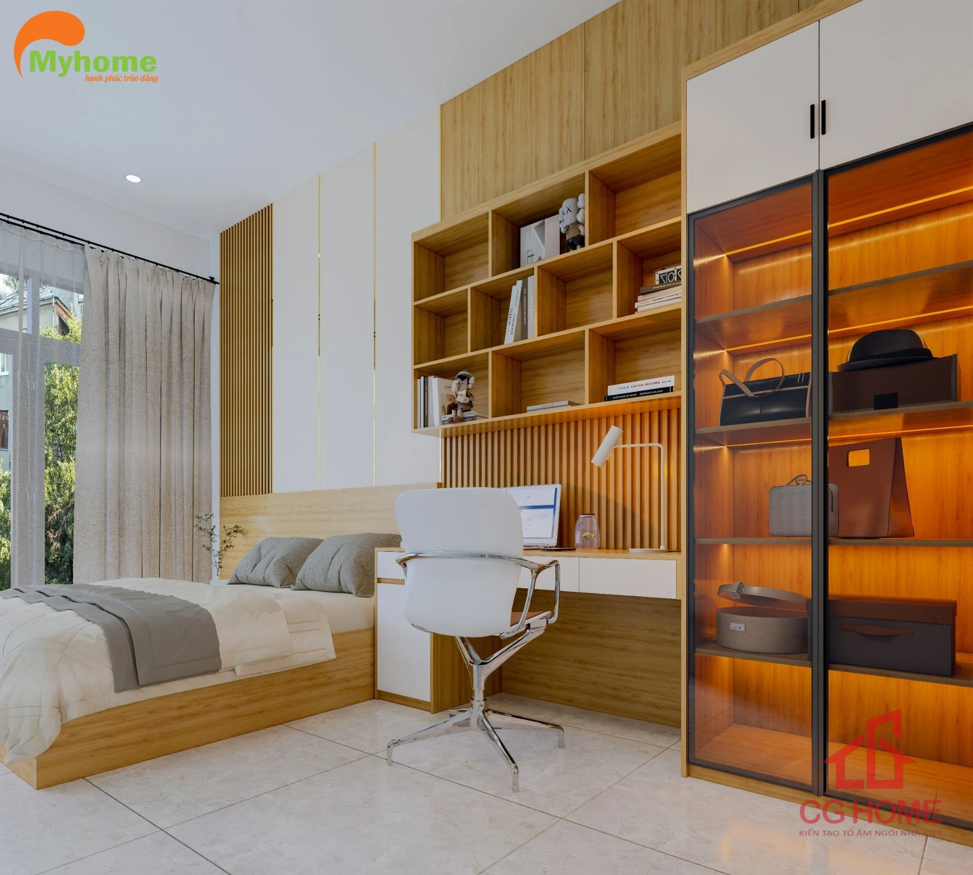 ảnh mô tả CBPN002 combo nội thất phòng ngủ 22m2 (2)