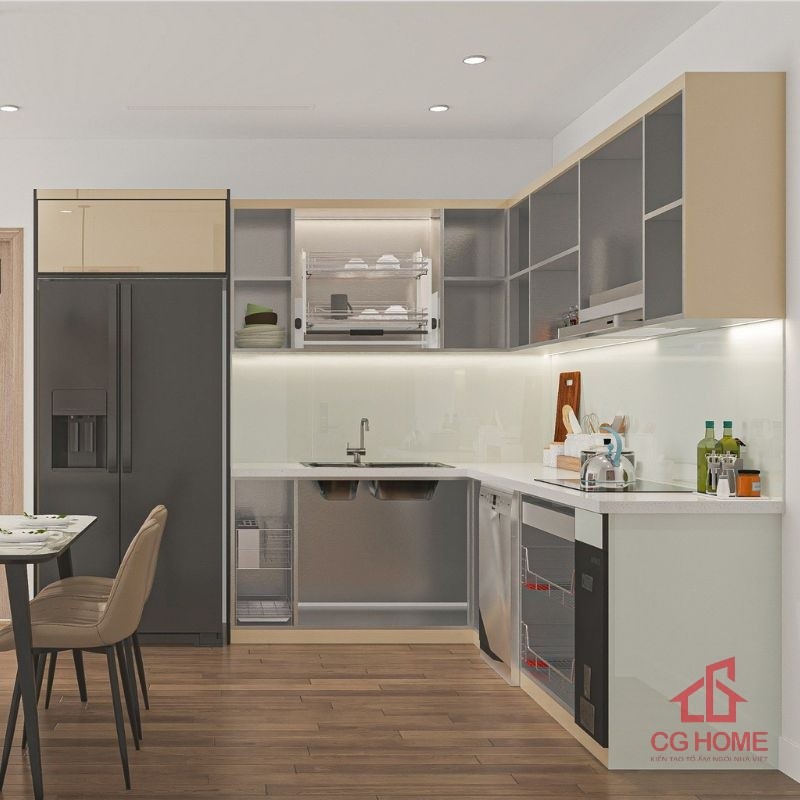 Tủ bếp inox cánh kính chữ L mã IKL2826TL (6)