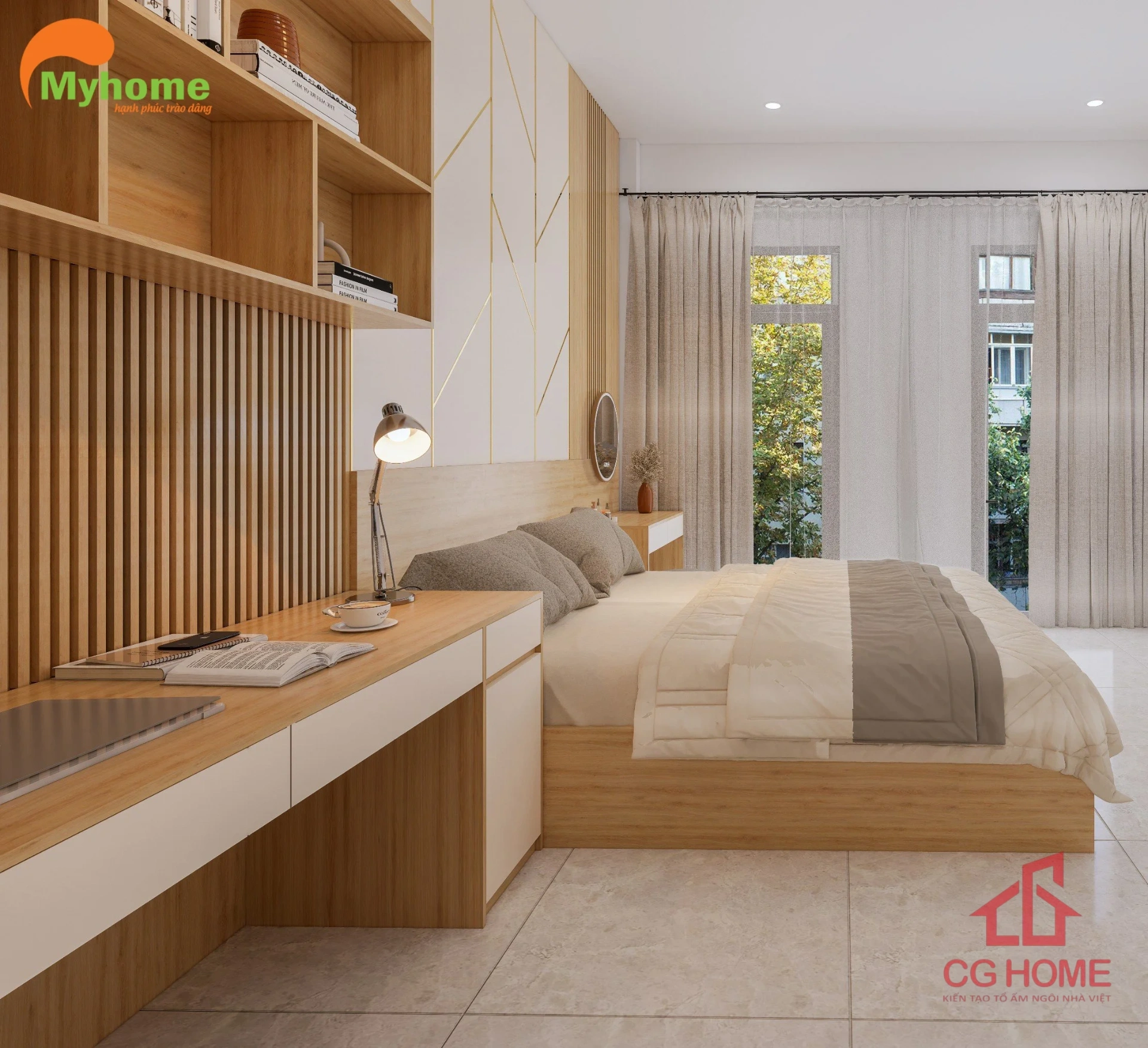 Ảnh mô tả CBPN001 combo nội thất phòng ngủ 19m2 (4)