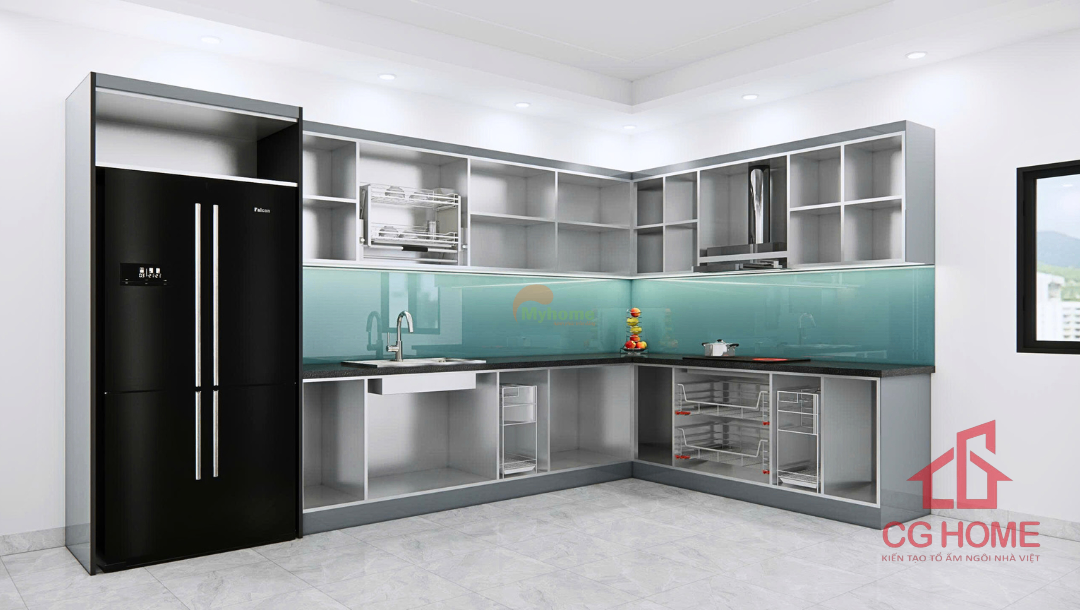 Cấu trúc khung thùng inox chắc chắn bên trong, phân chia khoang tủ khoa học, tối ưu không gian lưu trữ.