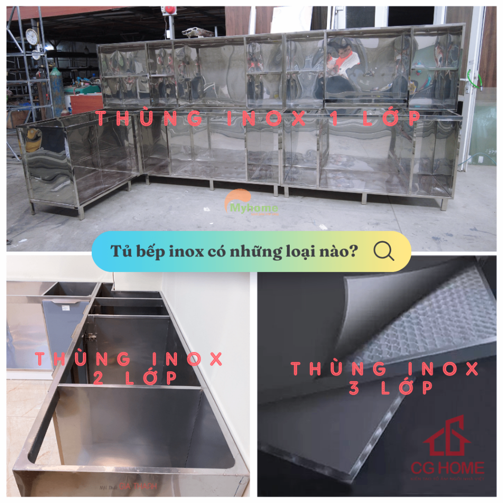 Thùng tủ bếp inox có những loại nào?