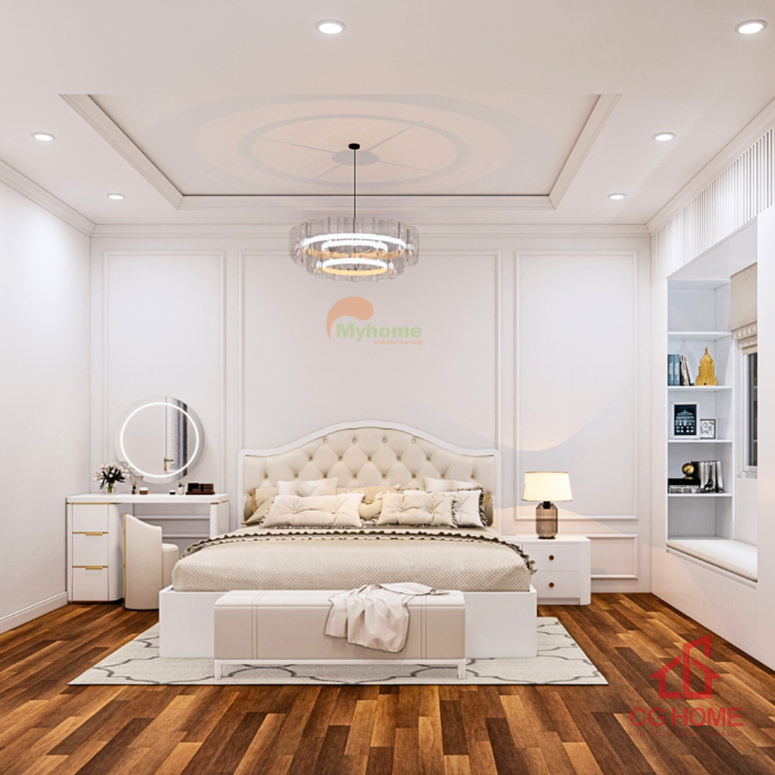 Mẫu Nội Thất Phòng Ngủ Tân Cổ Điển Hiện Đại Diên Tích 19m2