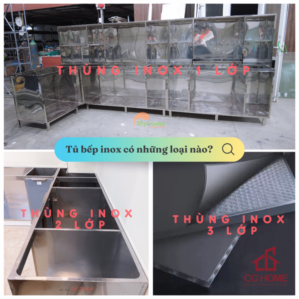 Thùng tủ bếp inox có những loại nào?