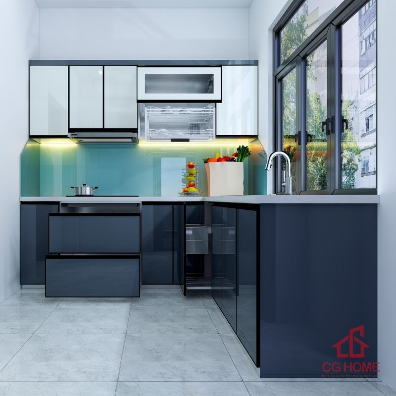 Mẫu tủ bếp inox 304 cánh kính mã IKL2323 (9)